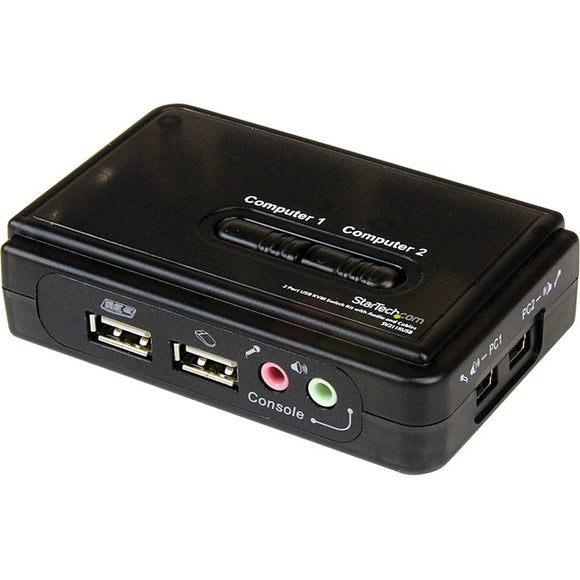 StarTech.com 2 Port USB KVM Kit with Cables and Audio Switching - KVM - audio switch - USB - 2 ports - 1 local user