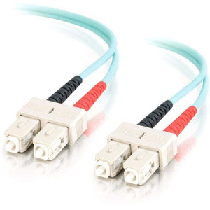 C2G-1m SC-SC 10Gb 50-125 OM3 Duplex Multimode PVC Fiber Optic Cable - Aqua
