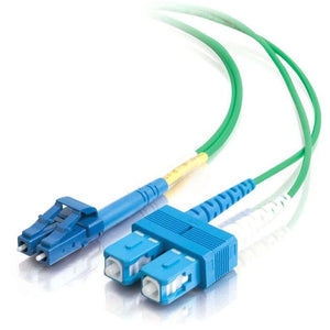 C2G-1m LC-SC 9-125 OS1 Duplex Singlemode PVC Fiber Optic Cable - Green