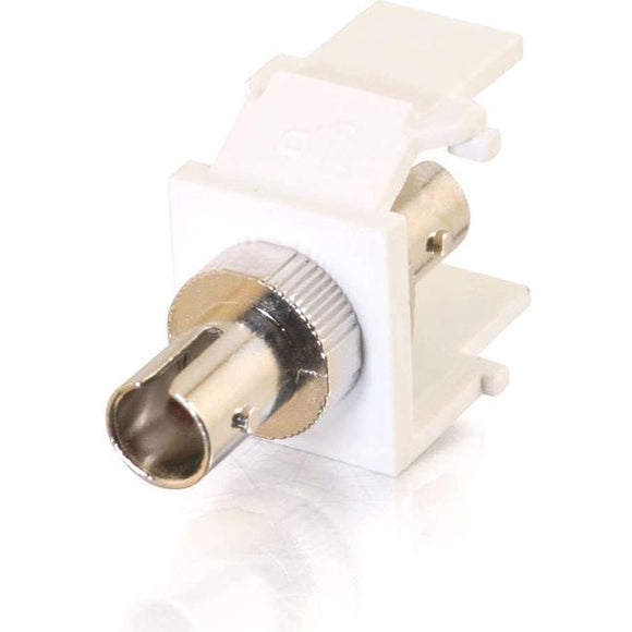 C2G Snap-In ST Fiber F-F Keystone Insert Module - White