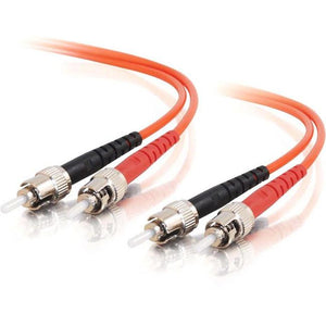 C2G 10m ST-ST 62.5-125 OM1 Duplex Multimode PVC Fiber Optic Cable (USA-Made) - Orange