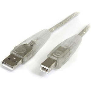 StarTech.com - Transparent USB 2.0 cable - 4 pin USB Type A (M) - 4 pin USB Type B (M) - ( USB - Hi-Speed USB ) - 10 ft