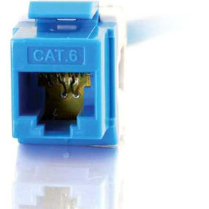 C2G 180 Degree Cat6 RJ45 UTP Keystone Jack - Blue