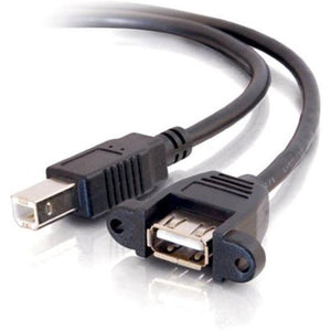 C2G 1.5ft Panel-Mount USB 2.0 A Female to B Male Cable