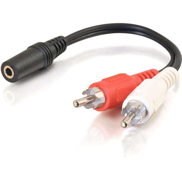 C2G 6in Value Series One 3.5mm Stereo Female To Two RCA Stereo Male Y-Cable