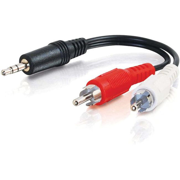 C2G 6in Value Series One 3.5mm Stereo Male To Two RCA Stereo Male Y-Cable