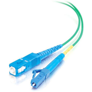 C2G 1m LC-SC 9-125 OS1 Simplex Singlemode Fiber Optic Cable (Plenum-Rated) - Green