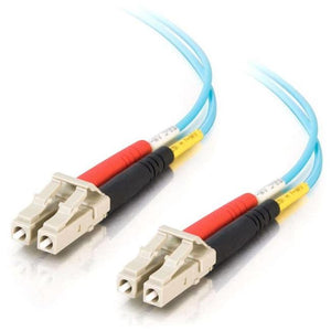 C2G 3m LC-LC 10Gb 50-125 OM3 Duplex Multimode PVC Fiber Optic Cable (USA-Made) - Aqua