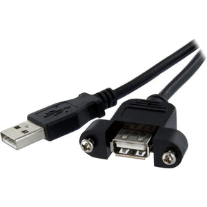 StarTech.com 1 ft Panel Mount USB Cable A to A - F-M