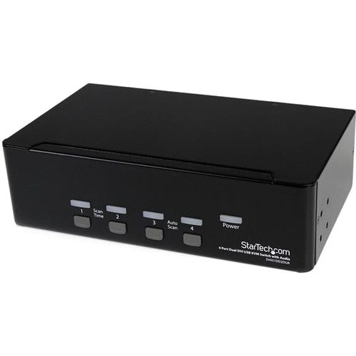 StarTech.com 4 Port Dual DVI USB KVM Switch w- Audio & USB Hub
