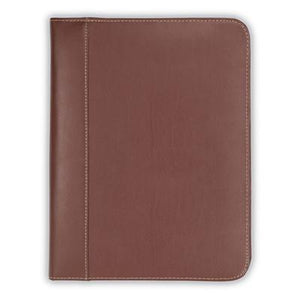 Leather Zip Padfolio Brown