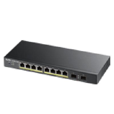 GS1900-10HP - 8 Port GbE POE+ Web Switch w-2 SFP