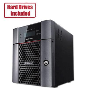 BUFFALO 2X4TB SATA NAS HARD DRIVES INCLUDED PARTIALLY POPULATED 4-BAY DESKTOP NAS 1X10GBE RAID ISCSI